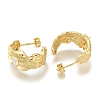 Rack Plating C-Shaped Brass Pave Clear Cubic Zirconia Stud Earrings EJEW-H016-40G-2
