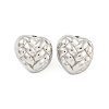 Non-Tarnish Heart 304 Stainless Steel Ear Studs EJEW-L290-021P-1