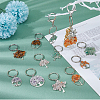 4 Sets 4 Styles Natural Gemstone Chip & Alloy Tree of Life Pendant Keychain KEYC-FH0001-45B-5