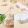 5 Styles Butterfly Zinc Alloy Open Back Bezel Pendants FIND-CA0009-52RG-6