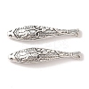 Tibetan Style Zinc Alloy Lotus Flower Pattern Fish Beads PALLOY-P078-01-1