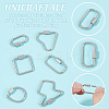 6Pcs 6 Styles 304 Stainless Steel Screw Carabiner Lock Charms STAS-UN0059-96-5