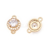 Light Gold Plated Brass Pave Cubic Zirconia Connector Charms KK-CJC0001-42-1