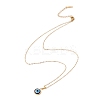 Lampwork Flat Round with Evil Eye Pendant Necklace with 304 Stainless Steel Cable Chains for Women NJEW-P262-01G-2