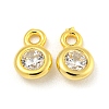 925 Sterling Silver Pave Clear Cubic Zirconia Flat Round Charms STER-B005-01G-1