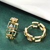 Brass Clear Cubic Zirconia Hoop Earrings EJEW-Q016-02G-4