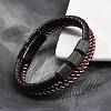 Braided Leather Multi-strand Bracelets BJEW-Z081-15EB-2