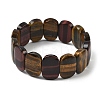 Natural Red Yellow Tiger Eye Beads Stretch Bracelets for Women Men BJEW-I323-02S-2