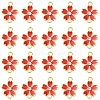20Pcs Alloy Enamel 5-Petal Flower Connector Charms FIND-YW0009-33B-1