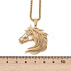 Horse Head 201 Stainless Steel Pendant Necklaces for Men Women LS-NJEW-K283-14G-4