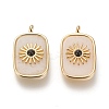 Natural White Jade & Dyed & Heated Black Agate Pendants KK-P184-01A-05G-1