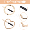 MAKERER 4Pcs 4 Style Alloy Hollow Heart & Ring Hair Pin PHAR-GO0001-01-5