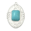 304 Stainless Steel with Dyed Synthetic Turquoise Pendants LS-STAS-G374-05S-08-1