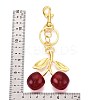 Alloy Resin Cherry Keychains PALLOY-N179-15G-3