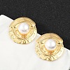 304 Stainless Steel ABS Plastic Pearl Stud Earrings for Women EJEW-U046-11G-1