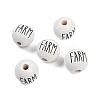 Spray Painted Wood European Beads WOOD-F017-09A-1