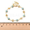 304 Stainless Steel Glass Link Bracelets for Women BJEW-V010-02G-5