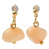 Natural Howlite 304 Stainless Steel Dangle Stud Earrings EJEW-H017-02G-02-2