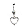 316L Surgical Stainless Steel Clear Cubic Zirconia Dangle Belly Button Rings WG93CBC-02-1
