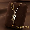 304 Stainless Steel Initial Pendant with Dice Tassel Necklaces FS-WGD823D-18-1