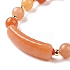 Natural Red Aventurine Braided Bead Bracelets for Women Men BJEW-JB08930-07-4