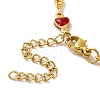 304 Stainless Steel Enamel Colorful Heart Link Chains Bracelets for Women LS-BJEW-B079-01G-3