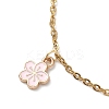 3Pcs 3 Colors Flower Alloy Enamel Charm Bracelets BJEW-JB12285-5