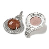 Synthetic Goldstone with Clear Cubic Zirconia Pendants G-G133-01P-20-2