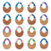 16Pcs 8 Colors Resin and Walnut Pendants FIND-TA0006-36C-3