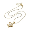 Summer Beach Brass Pave Cubic Zirconia Turtle Pendant Necklaces for Women NJEW-U039-02G-02-4