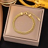 304 Stainless Steel Curb Chain Bracelets for Women LS-BJEW-G759-08G-1