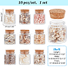 10Pcs Natural Sea Shell Conch Bead & Transparent Glass Bottle Display Decorations AJEW-AB00075-3