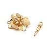 Brass Micro Pave Clear Cubic Zirconia Box Clasps KK-C075-18G-1