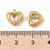 Ion Plating(IP) 304 Stainless Steel Micro Pave Cubic Zirconia Pendants STAS-S131-17G-04-3