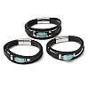 Natural Amazonite & Braided Microfiber Leather Multi-strand Bracelets for Women Men GG-CBAEA55-01A-4