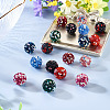 18Pcs 9 Colors Handmade Polymer Clay Pave Rhinestone Beads RB-TA0001-30-5