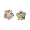 Electroplate and Golden Metal Enlaced Glass Beads EGLA-T029-02I-2