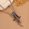 Vintage 304 Stainless Steel Three Snakes Pendant Necklaces for Men WG54BFC-01-4