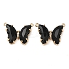 Brass Pave Faceted Glass Connector Charms FIND-Z020-03A-1