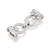925 Sterling Silver Micro Pave Clear Cubic Zirconia Fold Over Clasps STER-T008-01P-2