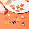 30Pcs 15 Styles Thanksgiving Day Golden Tone Alloy Enamel Pendants ENAM-FS0002-02-8