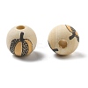 Halloween Printed Schima Wood European Beads WOOD-G023-07D-2