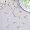10Pcs Brass Micro Pave Cubic Zirconia Pendants KK-BBC0019-34-3