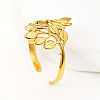 201 Stainless Steel Leaf Open Cuff Ring Women's Holiday Date Gift RU2411-3