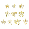 10Pcs 10 Styles Brass Micro Pave Cubic Zirconia Charms KK-CJ0003-75-1