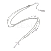 Non-Tarnish 304 Stainless Steel Cable Chain Religion Cross Pendant Necklaces for Women NJEW-K276-05B-P-2