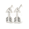Rack Plated Arrow Brass Stud Earrings for Women EJEW-Z048-16P-1