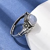 Natural Blue Lace Agate Finger Rings RJEW-A084-05AS-10-2