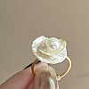 Flower Natural Freshwater Baroque Pearl with Brass Cuff Rings for Women FS-WG89D29-01-3