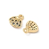 Brass Micro Pave Cubic Zirconia Charms KK-C099-01H-G-2